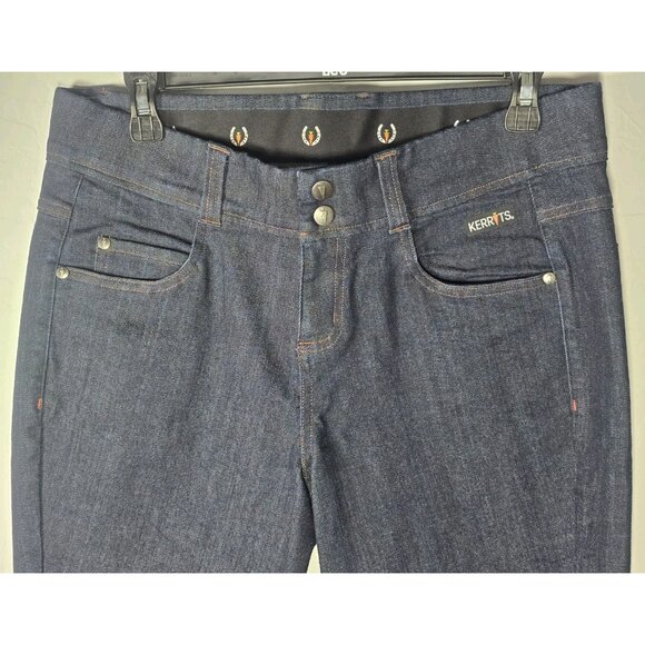 NWOT Kerrits Women’s Stretch Denim Knee Patch Breeches M Color-Bloc Riding Pants - Picture 3 of 16